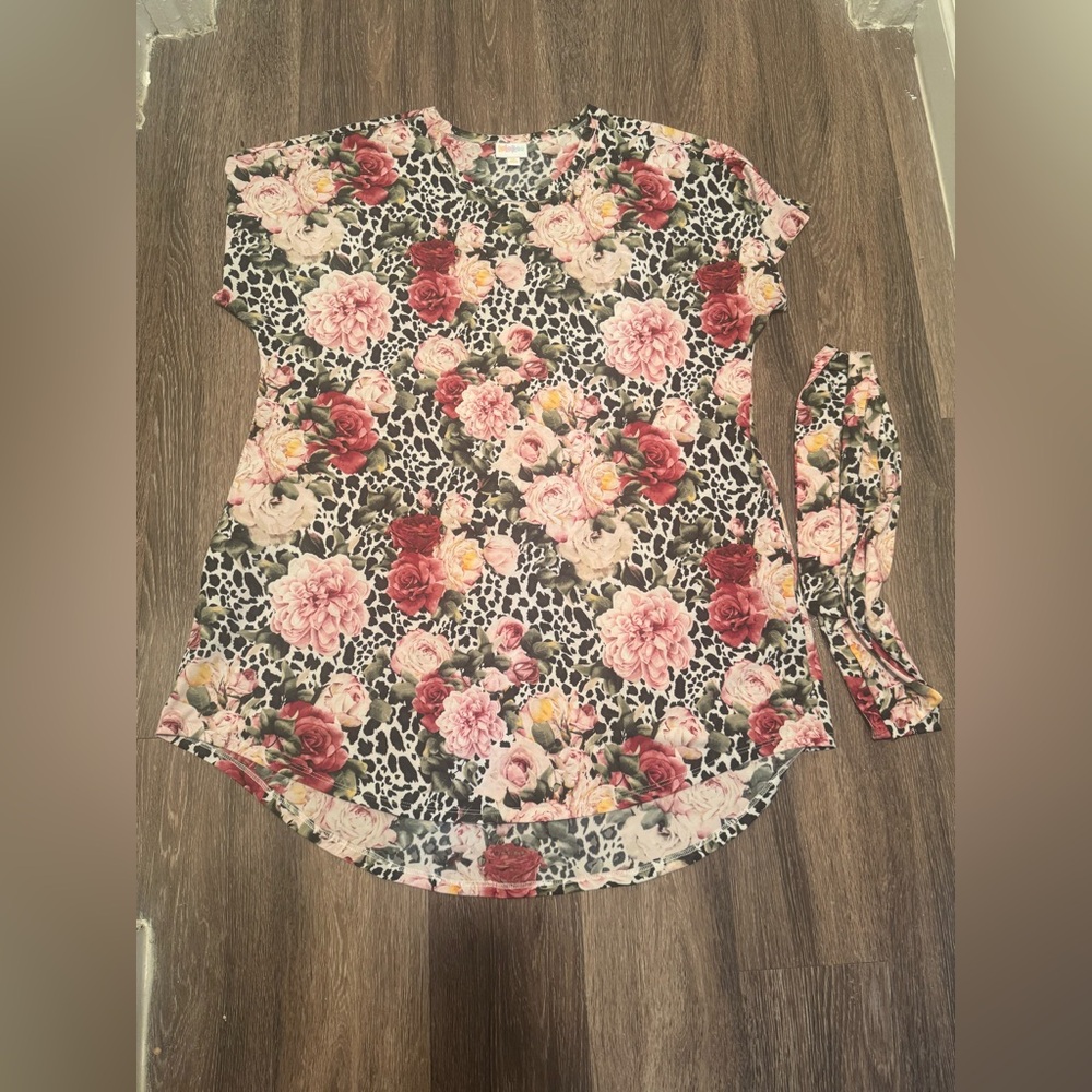 LuLaRoe Floral and Animal Print Top